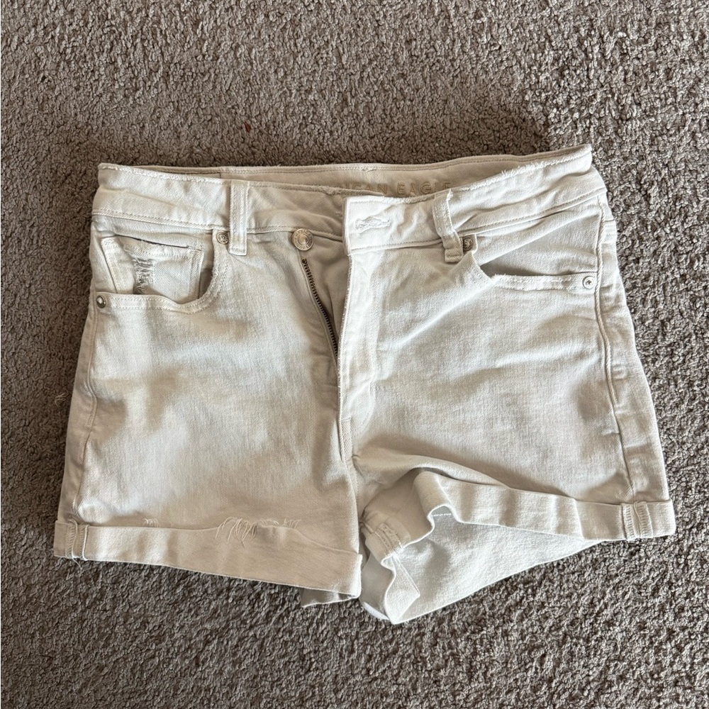 AE White Denim Shorts